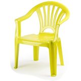 Forte Plastics Kinderstoelen 2x met tafeltje set - buiten/binnen - groen - kunststof - tuin meubels