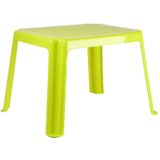 Forte Plastics Kinderstoelen 4x met tafeltje set - buiten/binnen - groen - kunststof - tuin meubels
