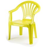 Forte Plastics Kinderstoelen 4x met tafeltje set - buiten/binnen - groen - kunststof - tuin meubels