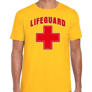 Bellatio Decorations lifeguard verkleed t-shirt heren - strandwacht carnaval outfit - geel