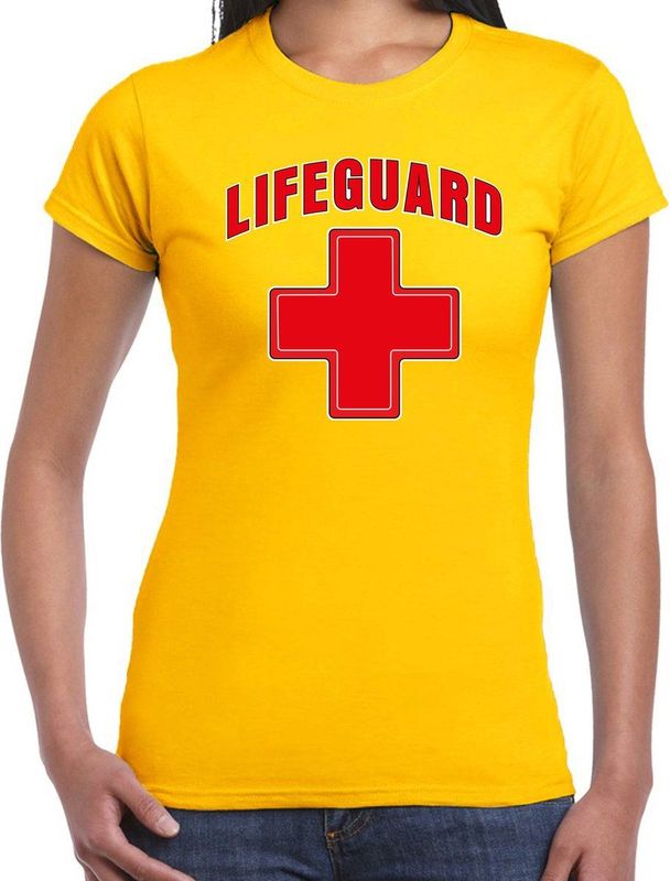 Bellatio Decorations lifeguard verkleed t-shirt dames - strandwacht carnaval outfit - geel