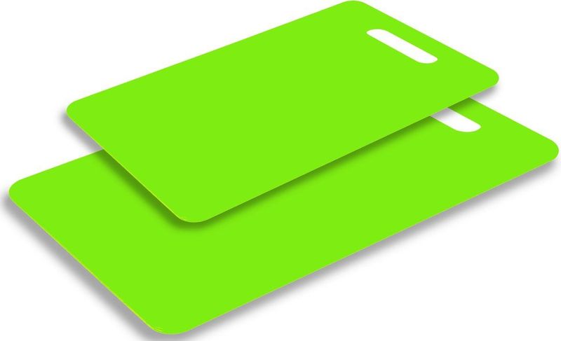 Excellent Houseware snijplank - set van 2 formaten - groen - kunststof