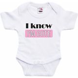 Baby rompertje - meisje babyshower/kraamcadeau - wit/roze - Cute - Rompertjes