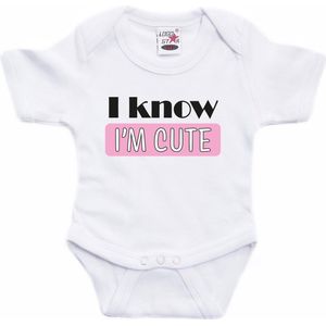 Bellatio Decorations - Rompertje - Wit/Roze - Baby - Cute 68