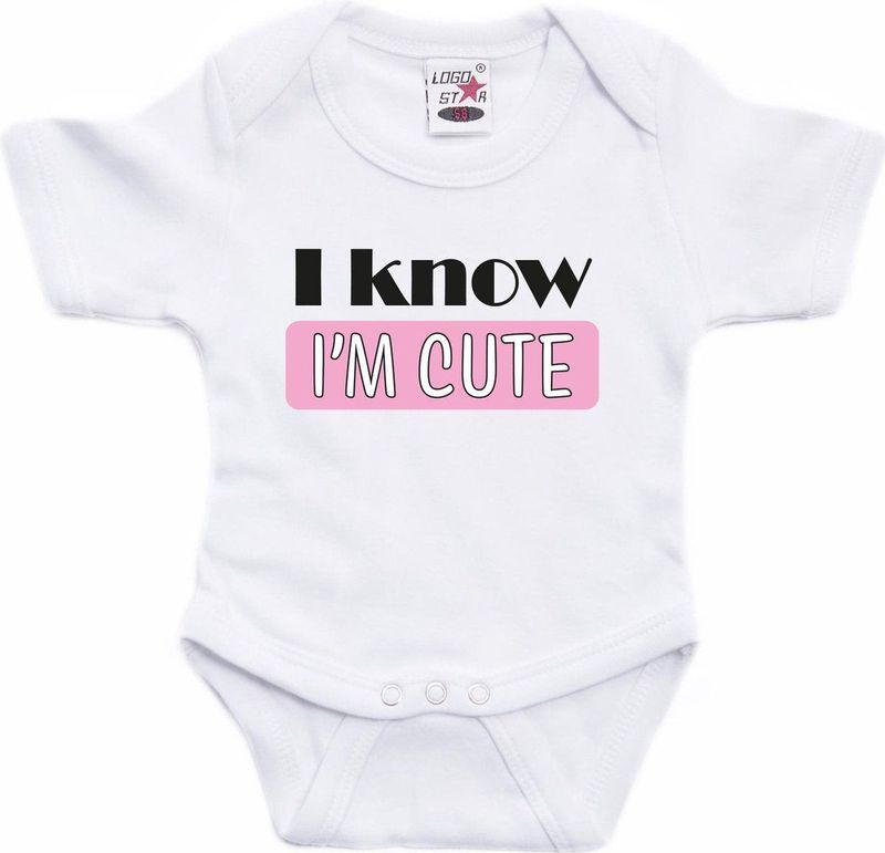 Baby rompertje - meisje babyshower/kraamcadeau - wit/roze - Cute - Rompertjes