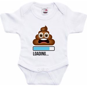 Bellatio - Loading Poop - Rompertje - Wit/Blauw - Babyshower/Kraamcadeau