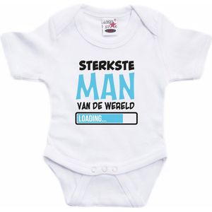 Bellatio Decorations - Rompertje - Wit met Blauw Detail - 100% Katoen