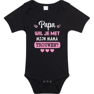 Bellatio Decorations - Huwelijksaanzoek Rompertje - Zwart - Papa/Mama