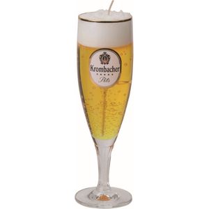 Bierglas Gadget/Kado Bierkaars - Duits Krombacher Bier - H20 cm - Vaderdag/Verjaardag