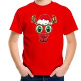 Bellatio Decorations - Kerst T-shirt - Rood - 100% Katoen