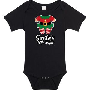Bellatio Decorations - Romper - Zwart - 100% Katoen - Santas Little Helper