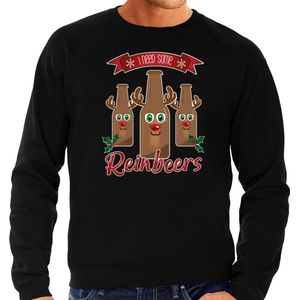 Bellatio - Rudolf Reinbeers - Sweatshirt - Zwart - Rendier/Bier