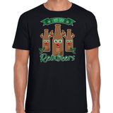 Bellatio Decorations fout kersttrui t-shirt heren - Rudolf Reinbeers - zwart - rendier bier
