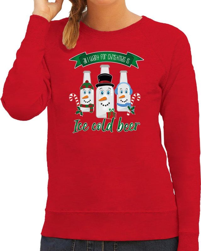 Bellatio Decorations - Sweater - Rood - Katoen/Polyester