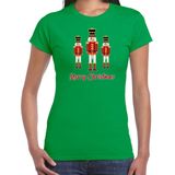 Bellatio Decorations fout kersttrui t-shirt dames - Notenkrakers - groen - piemel penis