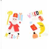 Sinterklaas raamstickers - 2x - 4 verschillende ontwerpen - voor kinderen