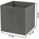 Opbergrek 2-laags - metaal - kunststof - grijs - 67 x 68 cm - incl. 4 opbergmanden donker grijs
