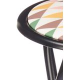 Giftdecor Bijzet krukje/stoel - 2x - Opvouwbaar - zwart/deco patroon - D30 x H45 cm