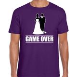Bellatio Decorations vrijgezellen feest t-shirt heren - Game Over - paars - bachelor party bruiloft