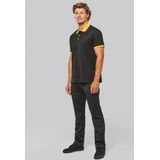 ProAct Poloshirt Sport Pro premium quality - zwart geel - mesh polyester stof - voor heren