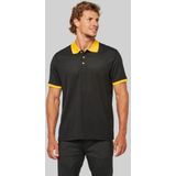 ProAct Poloshirt Sport Pro premium quality - zwart geel - mesh polyester stof - voor heren