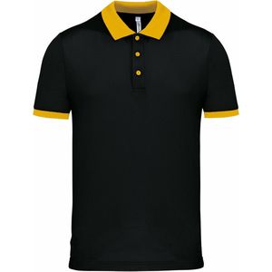 ProAct Poloshirt Sport Pro premium quality - zwart geel - mesh polyester stof - voor heren
