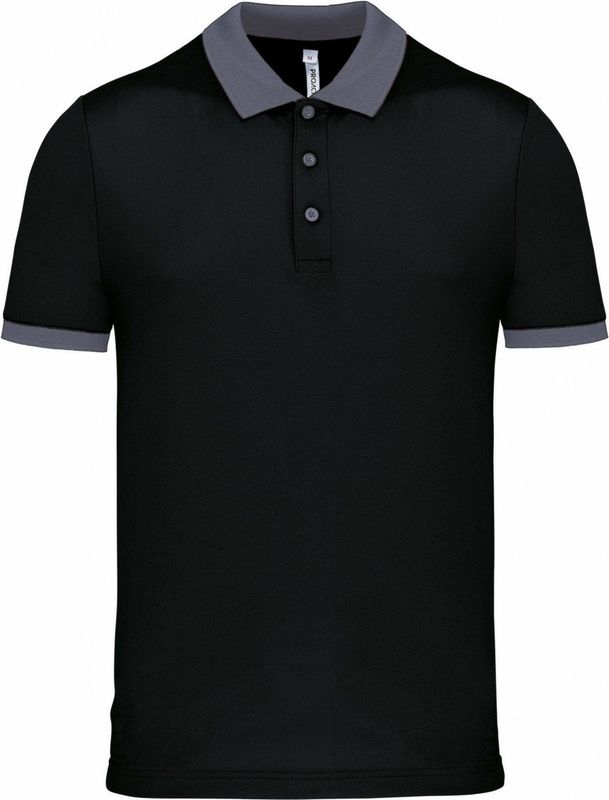 Proact Poloshirt Sport Pro premium quality - zwart grijs - mesh polyester stof - voor heren
