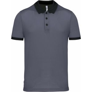 Proact Poloshirt Sport Pro premium quality - grijs zwart - mesh polyester stof - voor heren