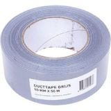 Veba Duct tape/reparatietape - 2x - zilver - 50 meter x 48 mm - textielbasis - universele allestape