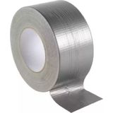 Veba Duct tape/reparatietape - 2x - zilver - 50 meter x 48 mm - textielbasis - universele allestape