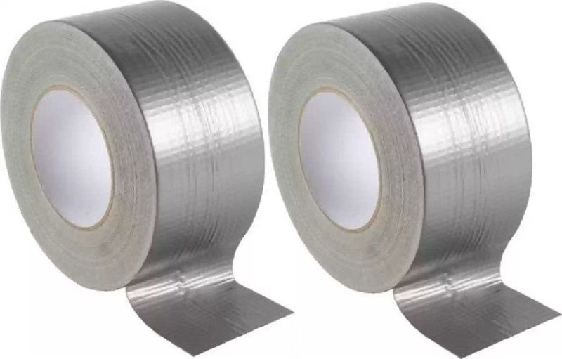 Veba Duct tape/reparatietape - 2x - zilver - 50 meter x 48 mm - textielbasis - universele allestape