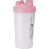 Juypal Shakebeker/Shaker/Bidon - 700 ml - transparant/roze - kunststof