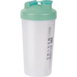 Juypal Shakebeker/Shaker/Bidon - 700 ml - transparant/groen - kunststof
