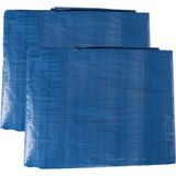 Silverline Afdekzeil/Dekzeil - 2x - Blauw - Waterdicht - UV Bestendig - Kunststof 65 Gr/M2
