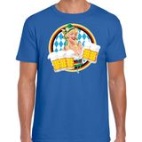 Bellatio Decorations Oktoberfest verkleed t-shirt voor heren - Duits bierfeest kleding - blauw