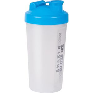 Shakebeker/shaker/bidon - 700 ml - blauw - kunststof