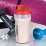 Juypal Shakebeker/shaker/bidon - 700 ml - rood - kunststof