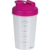 Shakebeker/shaker/bidon - 600 ml - roze - kunststof - Shakebekers