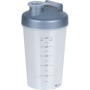 Juypal Shakebeker/shaker/bidon - 600 ml - grijs - kunststof