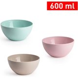 Plasticforte kommetjes/schaaltjes - dessert/ontbijt - kunststof - D14 x H6 cm - roze - BPA vrij