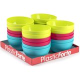 Plasticforte kommetjes/schaaltjes - dessert/ontbijt - kunststof - D12 x H5 cm - blauw - BPA vrij