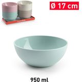Plasticforte kommetjes/schaaltjes - dessert/ontbijt - kunststof - D17 x H7 cm - mintgroen - BPA vrij