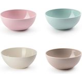 Plasticforte kommetjes/schaaltjes - dessert/ontbijt - kunststof - D17 x H7 cm - roze - BPA vrij