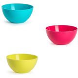 Plasticforte kommetjes/schaaltjes - dessert/ontbijt - kunststof - D17 x H7 cm - blauw - BPA vrij