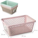 Plasticforte opbergmand/kastmandje - 13 liter - roze - kunststof - 26 x 37 x 14 cm