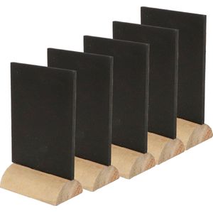 Chaks Mini krijtbordjes/schrijfbordjes - 30x - op houten voet - zwart - 8 cm