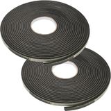 Fixman Tochtstrip - 2x - Tochtwering - Zwart - Zelfklevend - I-profiel - 10,5 Meter - 3 Tot 8 Mm