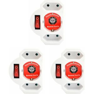Stopcontact splitter - 3x - triple - wit - voor 3 stekkers - aan/uit schakelaar - verdeelstekkers