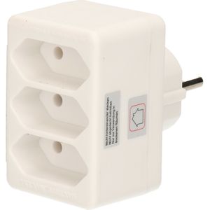 Humbert Stopcontact splitter - triple - wit - voor 3 platte stekkers - verdeelstekkers