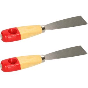 Bruder Mannesmann Plamuurmes - 2x - werkbreedte 30 mm - conisch geslepen staal - houten greep